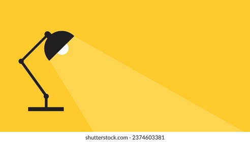 
Tischbüros-Desktop-Lampe, Tischlampe Symbol, Vektorgrafik