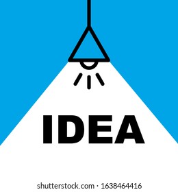 Table office desktop lamp with light lights bulb. Business vector background