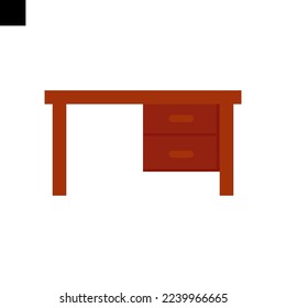 Tafelbürosymbol-Logo auf flachem Hintergrund