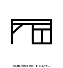Table office icon vector illustration, template business isolated emblem job professional , outline solid