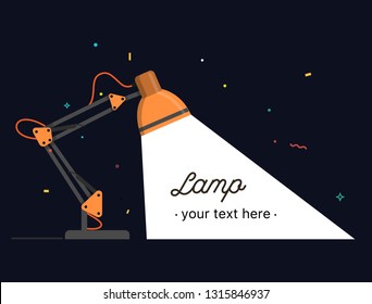 Table office lamp. Desktop electric. Vector illustration.