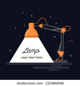 Table office lamp. Desktop electric. Vector illustration.