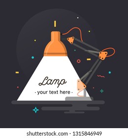 Table office lamp. Desktop electric. Vector illustration.