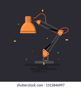 Table office lamp. Desktop electric. Vector illustration.