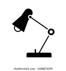 Table office lamp. Desktop electric. Vector illustration flat design. Isolated on white background. Silhouette lamp. Electrical bulb. - Vector