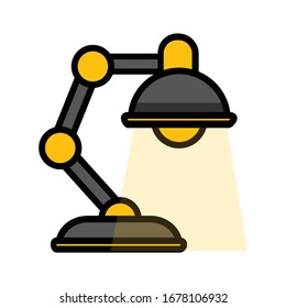 Tischbürolampe/ Desktop-Elektro-/ Vektorillustration-Illustration Flachdesign/Elektrische Lampe.
