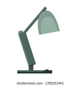 Table Office Lamp. Desktop Electric. Vector Illustration Flat Design. Isolated On White Background.Fun Vector Light Bulb Icon. Comic Brain Electric Lamp. For Coworking,Office Workspace And Study Room