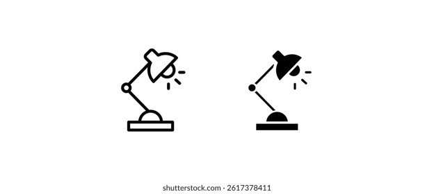 Table office lamp. Desktop electric icons button, vector, sign, symbol, logo, illustration, editable stroke, flat design style isolated on white
