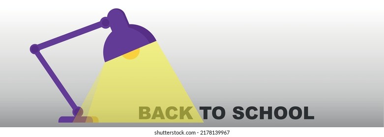 Table office lamp. Flat design vector illustration Back to school, header for website.