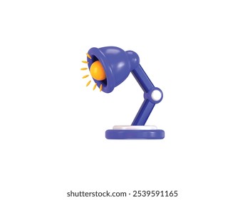 Table office lamp icon 3d render, desk lamp electric lamp with light bulbs 3d icon vector illustration
