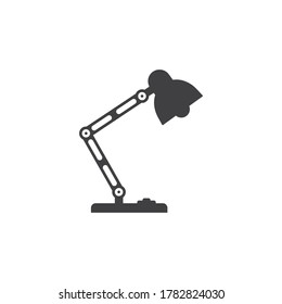 Table office lamp icon in flat style, desktop lamp, bulb icon or sign ideas Brilliant light bulb education, vector illustration