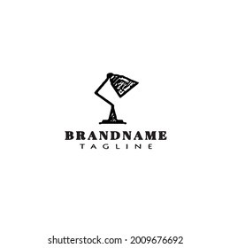 icono de la plantilla de logotipo de la lámpara de oficina de mesa ilustración vectorial moderna