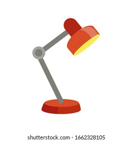 Table office lamp on white background. Vector illustration in trendy flat style. EPS 10.