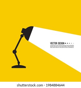 Lámpara de oficina de mesa. Ilustración vectorial de una lámpara de lectura brillante con una bombilla eléctrica. 