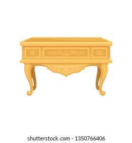 Table on white background. Princess furniture concept.