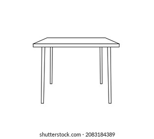 Table on a white background. Silhouette. Vector illustration.