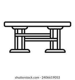 Table outdoor furniture icon outline vector. Table bench. Wooden project