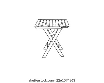 Table Outline drawing. Vector illustration isolated on white background. Dynamic continuous line graphic draw design illustration. outline sketch Vector Illustration.Isolated on White Background. 
