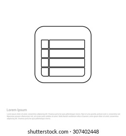 table Outline Icon - Vector Illustration - Flat pictogram icon