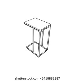 Table outline. Table linear style sign for web design. isolated, contour, sketch, table, and chair. Vector sketch illustration for print, web, and infographics isolated on a white background.