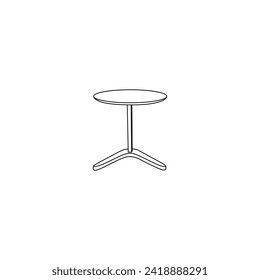 Table outline. Table linear style sign for web design. isolated, contour, sketch, table, and chair. Vector sketch illustration for print, web, and infographics isolated on a white background.