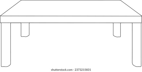 Table. Outline . Vector illustration isolated on white background