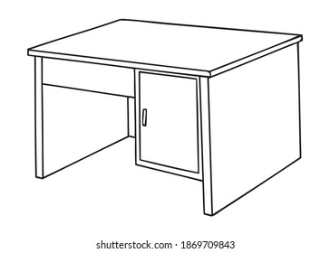 Table Outline Vector Illustrationisolated On White Stock Vector ...