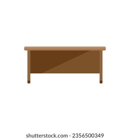 Table perspective icon flat vector. Kitchen wood. Top circle isolated