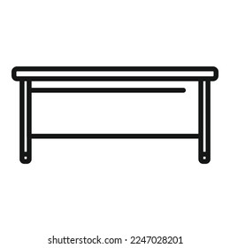 Table perspective icon outline vector. Kitchen wood. Top circle