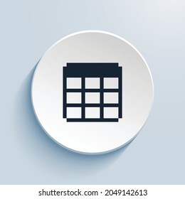table pixel art icon design. Button style circle shape isolated on white background. Vector illustration