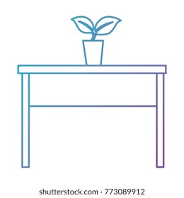 table with plant icon