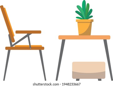 Una mesa con plantas. El lugar de trabajo de los jardineros.