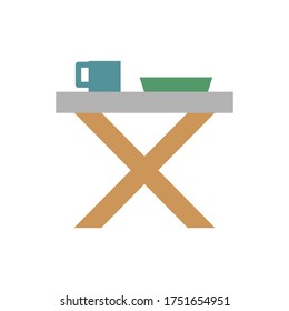 Icono de tabla, plato, taza. Elementos vectoriales simples de color de los iconos de camping para ui y ux, sitio web o aplicación móvil