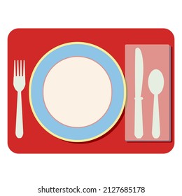 table plate, utensils menu graphic