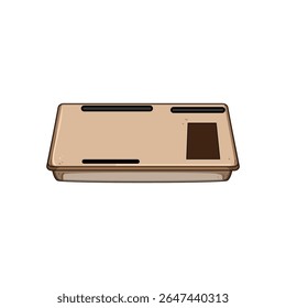 mesa portátil lap desk desenho animado. móveis jantar, ao ar livre, mesa dobrável leve mesa portátil lap desk sinal. isolado símbolo vetor ilustração