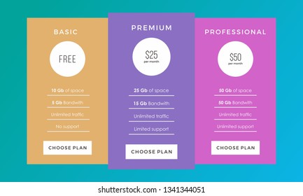 table price web template illustration