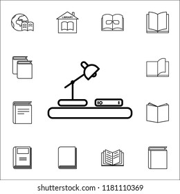 table for reading icon. Books and magazines icons universal set for web and mobile on white background