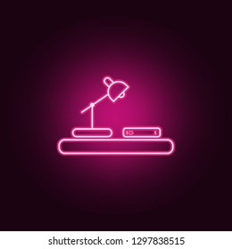 table for reading icon. Elements of Books and magazines in neon style icons. Simple icon for websites, web design, mobile app, info graphics