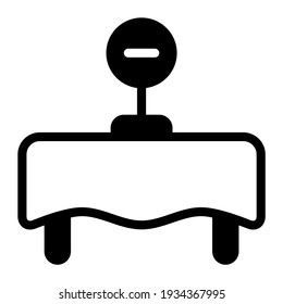 Table reservation icon with glyph style. Suitable for website design, logo, app and UI.