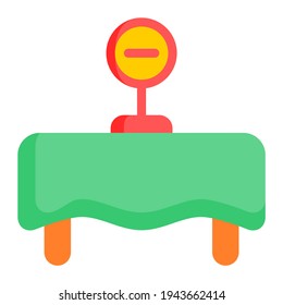 Table reservation icon with outline style and pixel perfect base. Suitable for website design, logo, app and UI.