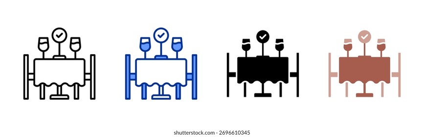ícone Reserva de Tabela: coleção de vários estilos da folha de ícone