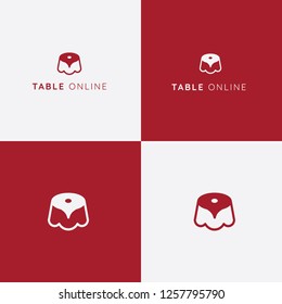 Table reservation vector logo. Restaurant logo. Restaurant spot location