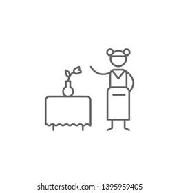 Table reservation, waitress icon. Element of restaurant icon. Thin line icon for website design and development, app development. Premium icon