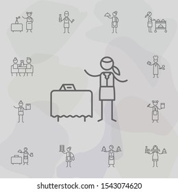 Table reservation, waitress icon. Restaurant icons universal set for web and mobile