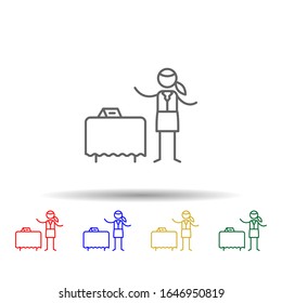 Table reservation, waitress multi color style icon. Simple thin line, outline vector of Restaurant icons for ui and ux, website or mobile application