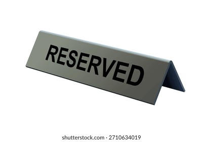 Table reserved sign on a white background. Vector 3d illustration