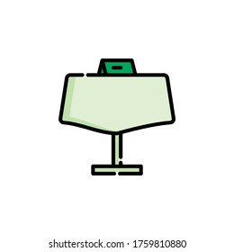 table restaurant icon in filled outline
