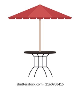 Tischrestaurant mit Parasymbol
