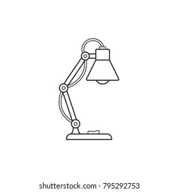 Table retro night lamp light icon line
