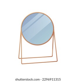 Table round makeup mirror. Trendy vector illustration on isolated background